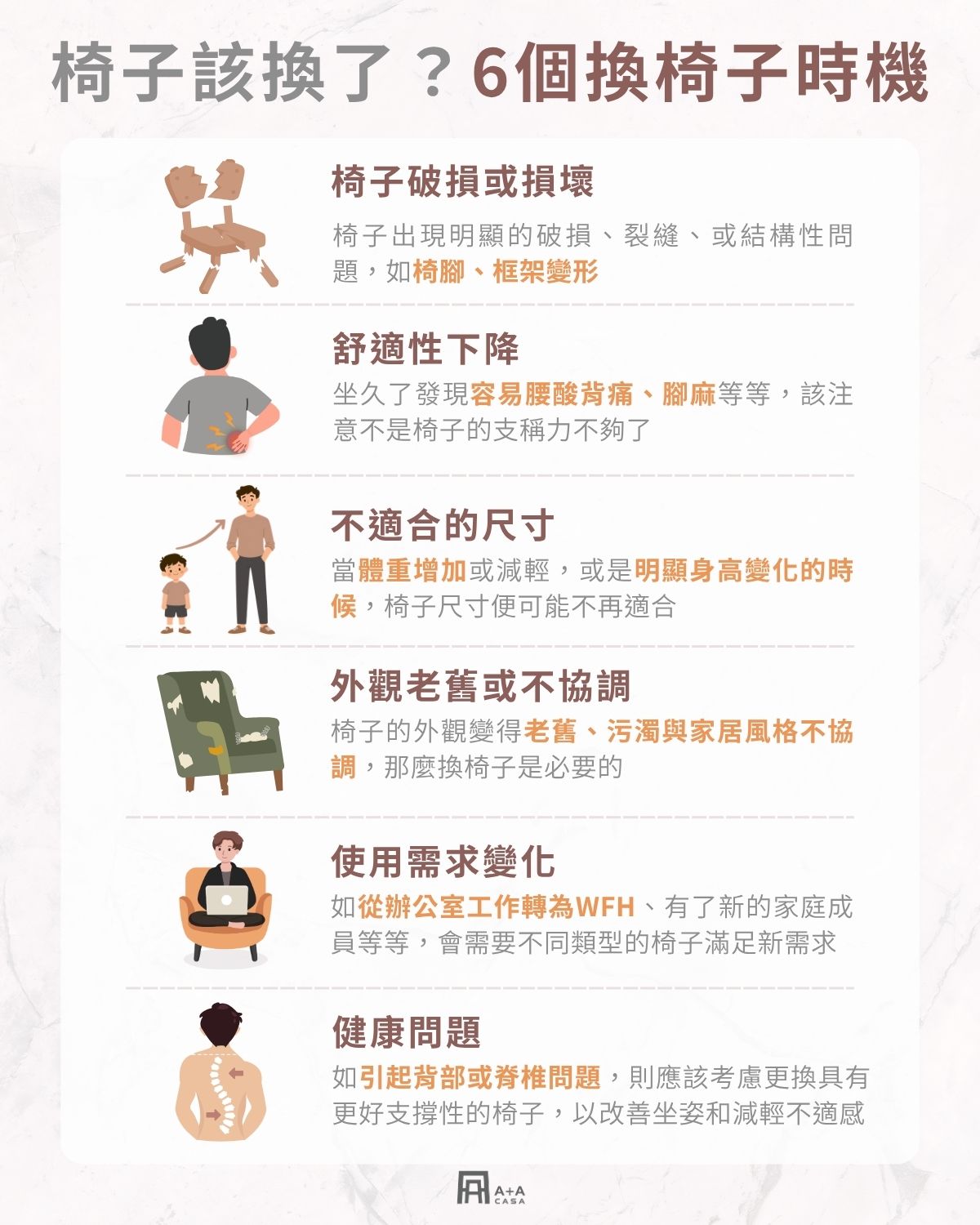 椅子該換了？6個需要換椅子的時機